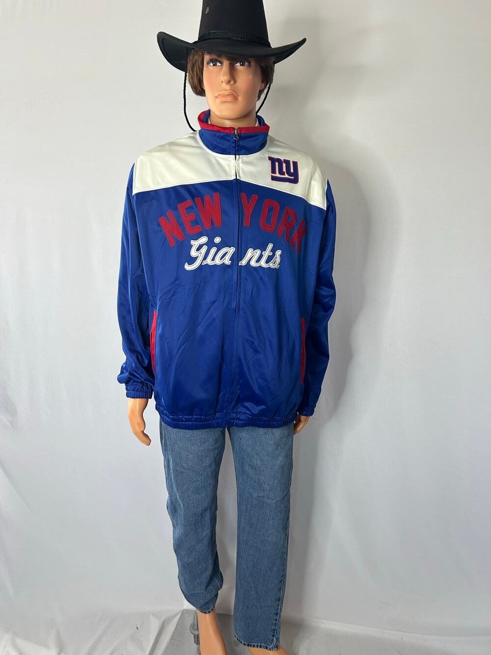 NFL New York Giants Men’s XL Blue Full Zip Track Jacket Windbreaker NWOT